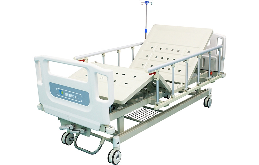 ABS掛式床頭沖孔雙搖護(hù)理床(中控剎車)